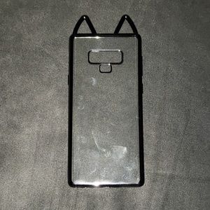 Nabi cat ear case Samsung Note 9 - black chrome